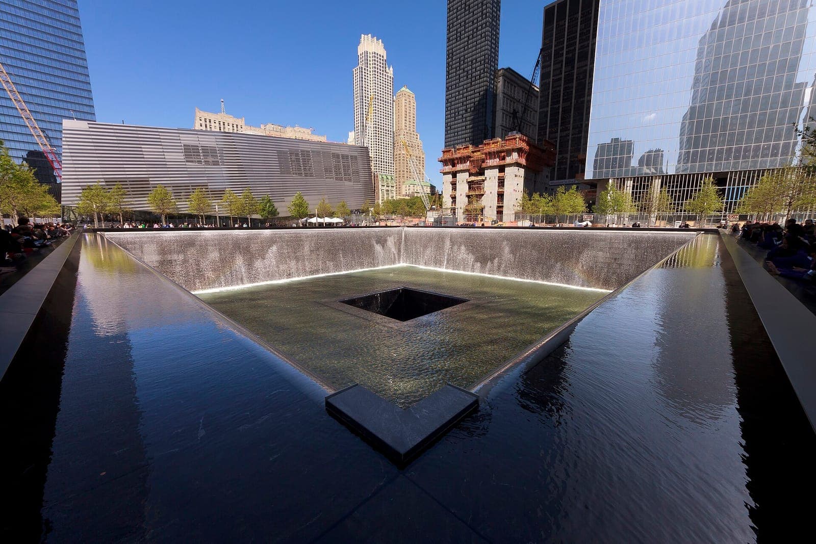 One of the 9/11 Memorial pools in the footprint of a Twin Tower