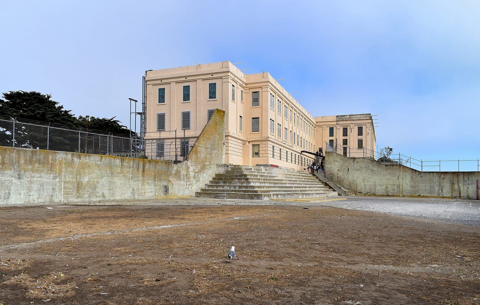 The prison buildings on Alcatraz Island