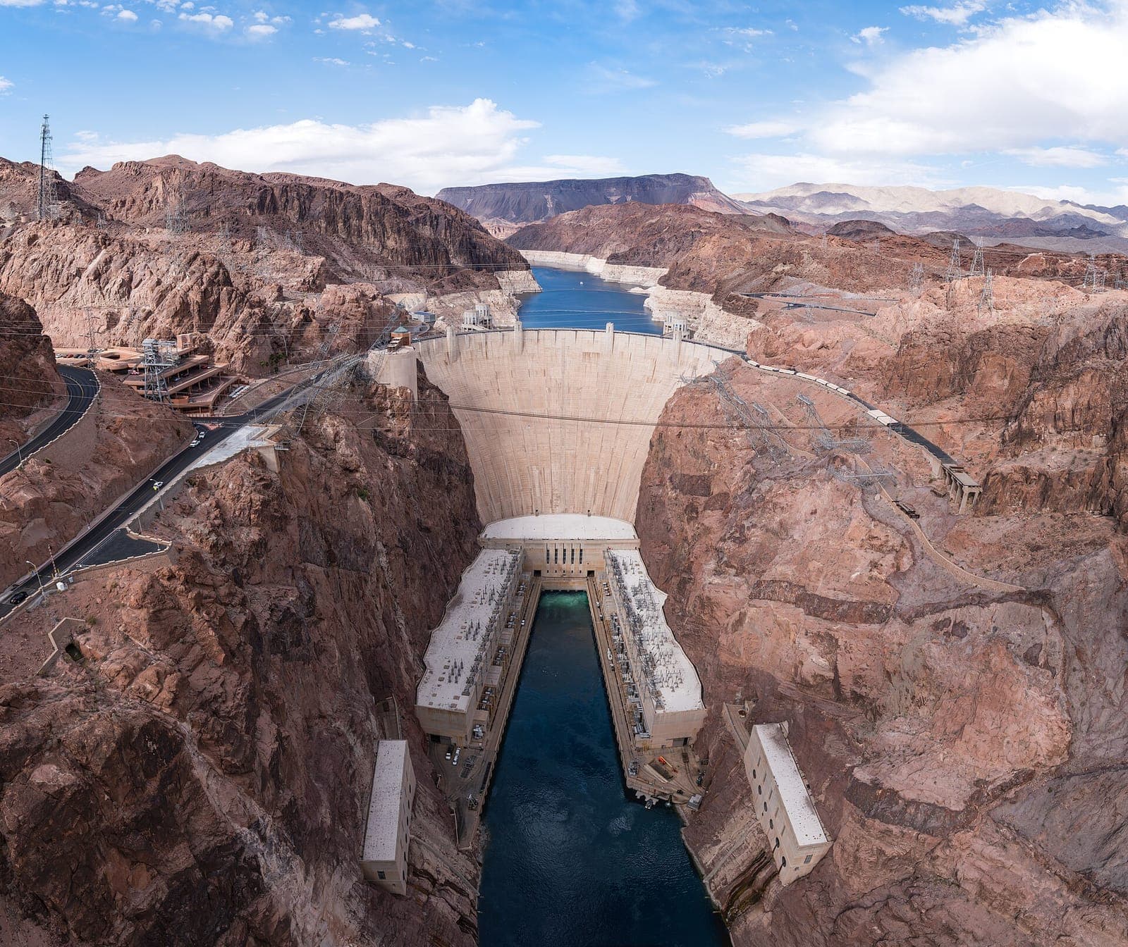 Hoover Dam and Black Canyon from above